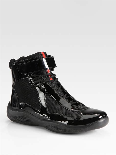 prada runners red and black|prada high top sneakers women's.